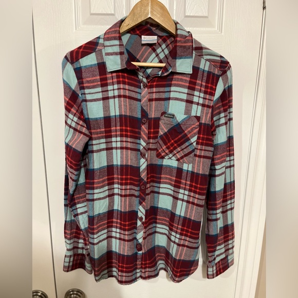 Columbia Flannel Simply Put II Rich Wine Plaid Sz M - Picture 12 of 12